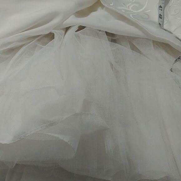 David's Bridal 2003 White Strapless Princess Wedding Dress Embriodered Dress 6 - Picture 14 of 15